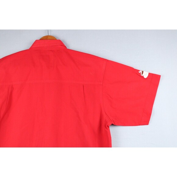 Cafe Pilon Extreme Espresso Coffee Button Shirt Red Size Medium Promo Employee - Picture 14 of 16